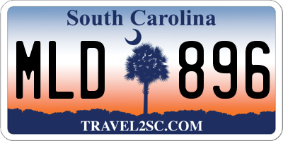 SC license plate MLD896