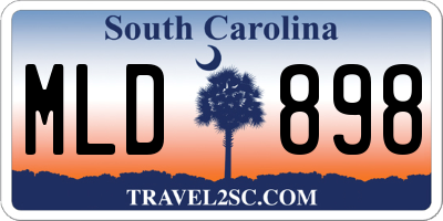 SC license plate MLD898