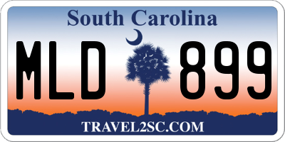 SC license plate MLD899
