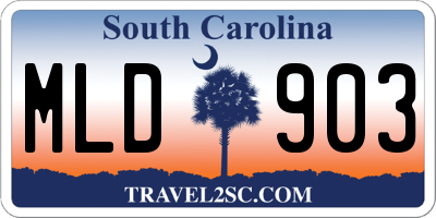 SC license plate MLD903