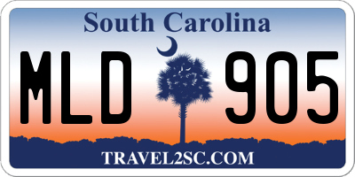 SC license plate MLD905