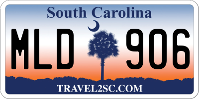 SC license plate MLD906
