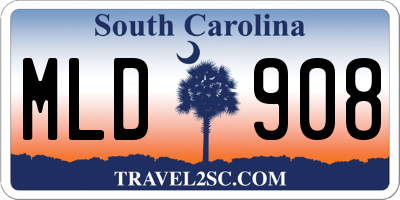 SC license plate MLD908