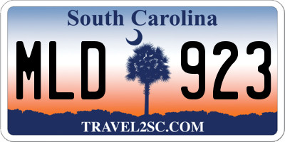 SC license plate MLD923