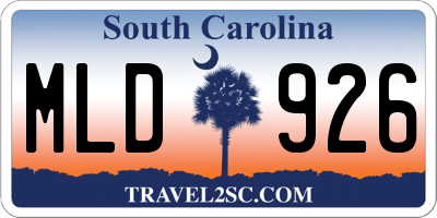 SC license plate MLD926