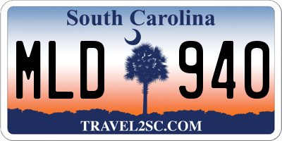 SC license plate MLD940