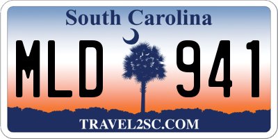 SC license plate MLD941