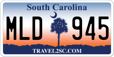 SC license plate MLD945