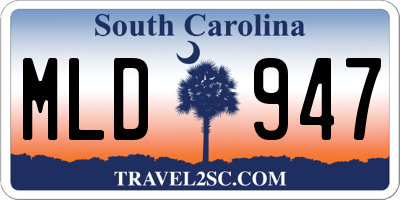 SC license plate MLD947