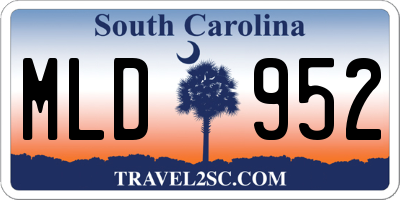 SC license plate MLD952