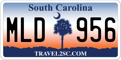 SC license plate MLD956