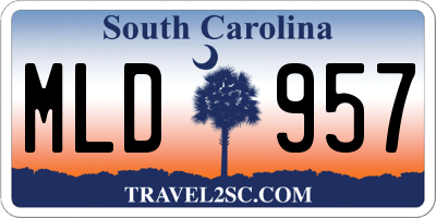 SC license plate MLD957