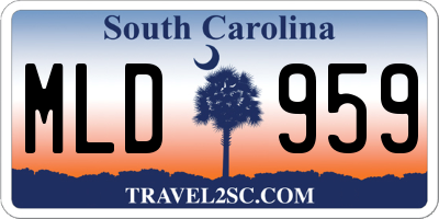 SC license plate MLD959