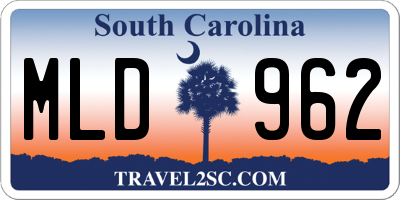 SC license plate MLD962