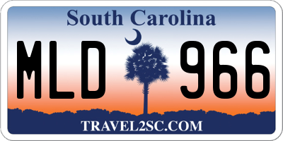 SC license plate MLD966