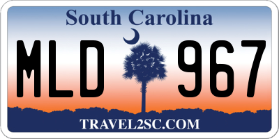 SC license plate MLD967
