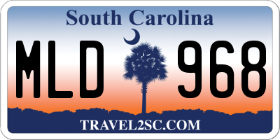 SC license plate MLD968