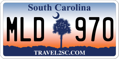 SC license plate MLD970