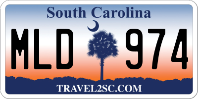 SC license plate MLD974