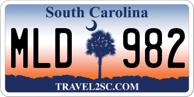 SC license plate MLD982