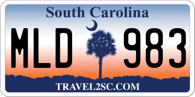 SC license plate MLD983