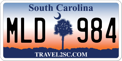 SC license plate MLD984