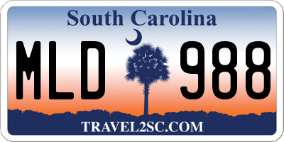SC license plate MLD988