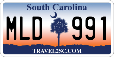 SC license plate MLD991