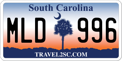 SC license plate MLD996