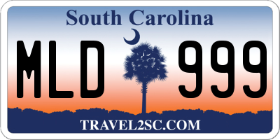 SC license plate MLD999