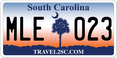 SC license plate MLE023