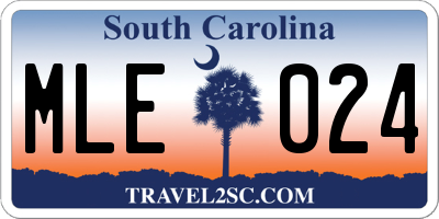 SC license plate MLE024