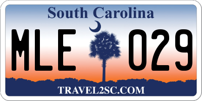 SC license plate MLE029