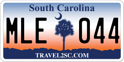 SC license plate MLE044