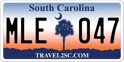 SC license plate MLE047