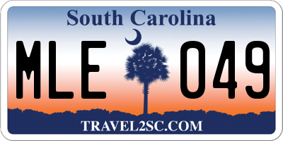 SC license plate MLE049