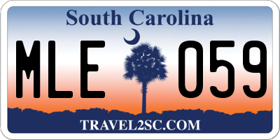 SC license plate MLE059