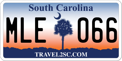 SC license plate MLE066