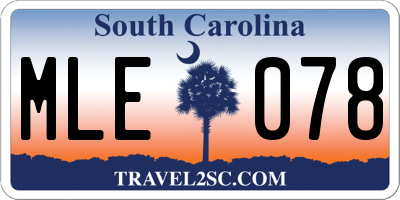 SC license plate MLE078