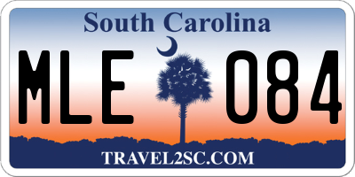 SC license plate MLE084