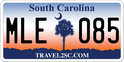 SC license plate MLE085