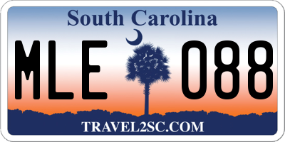 SC license plate MLE088