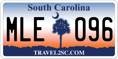 SC license plate MLE096