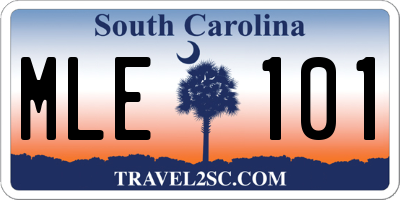 SC license plate MLE101
