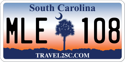 SC license plate MLE108