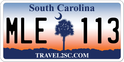 SC license plate MLE113
