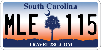 SC license plate MLE115