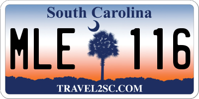 SC license plate MLE116
