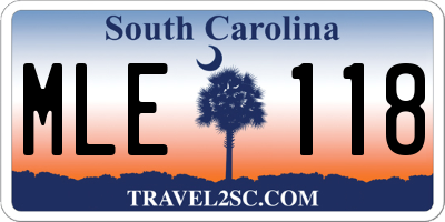 SC license plate MLE118