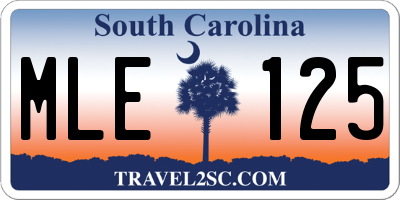 SC license plate MLE125